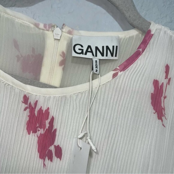 Ganni White and Pink Tiered Dress - Picture 5 of 12